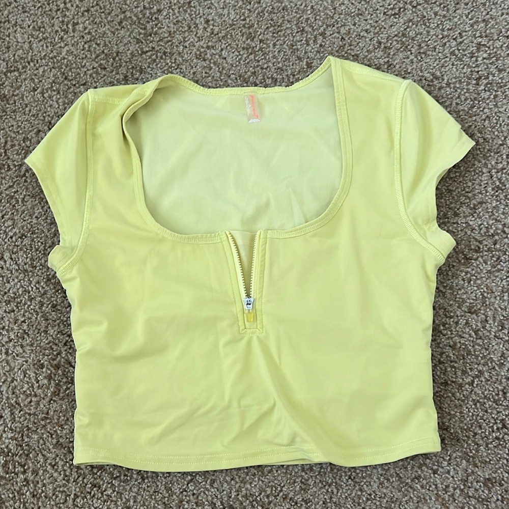 Free People Movement medium yellow workout top